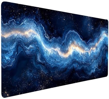 Tapis de Souris XXL 160x80x0.3 CM Imperméable Abstrait Tapis de Bureau Gaming pour Clavier Souris sans Fil Ordinateur Portable, Mouse Pad Ciel étoilé Bords Surpiqués Base Antidérapante model-3510