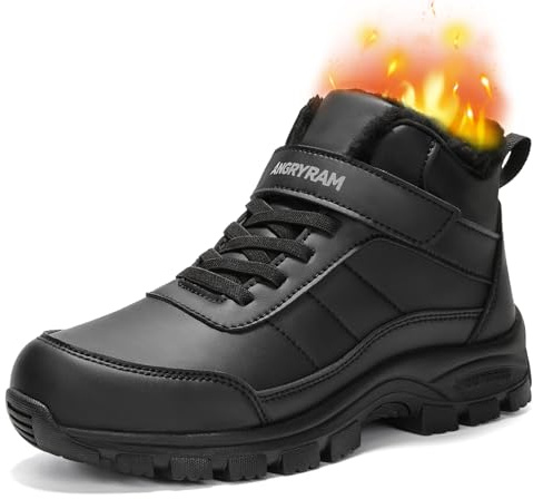 ANGRYRAM Winter Work Shoes for Women Non Slip Warm Insulated Steel Toe Snow Shoes Comfortable Safety Toe Sneakers for Women Industry Construction Outdoor Winter Shoe