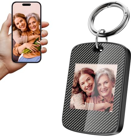 GUOMIS Cornice Digitale,1.5Pollici Cornice Digitale Foto,200 × 200 Cornici digitali per foto,Supporta il caricamento di foto, testo e contatti di emergenza (Nero corvino)