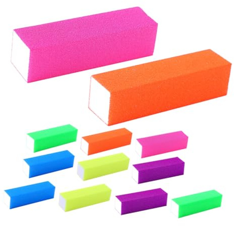 Mipcase 12 pezzi Blocchi Abrasivi per Manicure in Spugna EVA Colorati per Unghie Portatili e Resistenti Accessori Nail Art per Lucidatura e Rifinitura Unghie Professionali