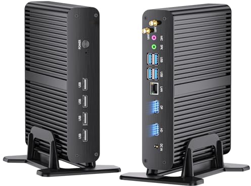 Kinupute Fanless Mini PC, Desktop Computer i7-1165G7 2.8-4.7GHz, Win-11 Pro, 32G DDR4, 1T NVME SSD, Iris Xe Graphics, HD/DP, Dual Display, 8K/4K@60Hz, WiFi6, BT5.2, VESA, WOL, Full Metal Case