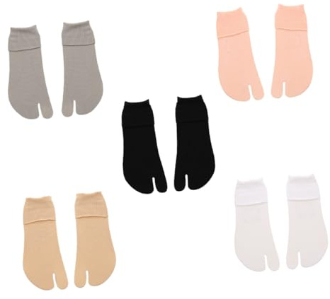 Mipcase Lot de 5 Paires de Chaussettes D'été à Orteils en Velours Doux, Fines et Respirantes, Unisexe, Adaptées pour Sandales et Tongs, Tailles Moyennes, Couleurs Assorties Aléatoires