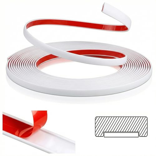 ddckj 4M Moulure Adhesive Blanc Moulure Flexible Croisillon Fenetre PVC pour Mur, Fenêtres, Carrelage, Miroirs, Portes, Meubles(L : 1 cm, ÉP. : 3 mm)