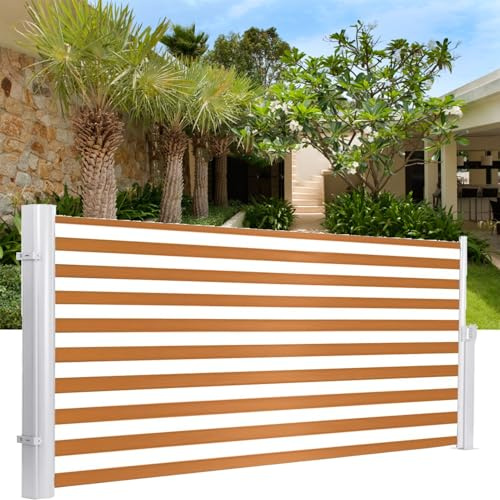 Toldo lateral retráctil personalizable para exteriores, plegable, fácil de montar, expandible, bloqueador de viento para patio, balcón y piscina (1,6 x 4 m) – Solución de sombra ideal