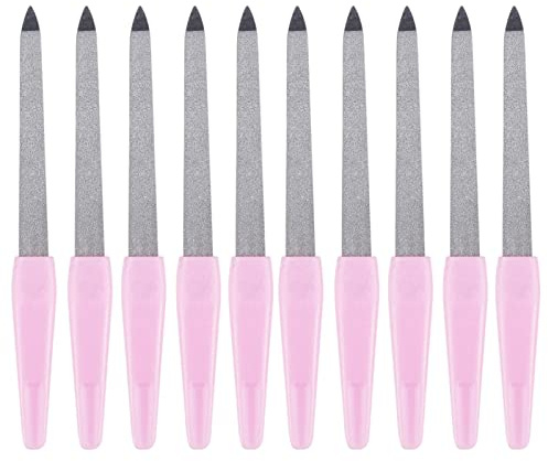 Lima de uñas de diamante – 10 piezas profesional de metal con mango antideslizante para manicura