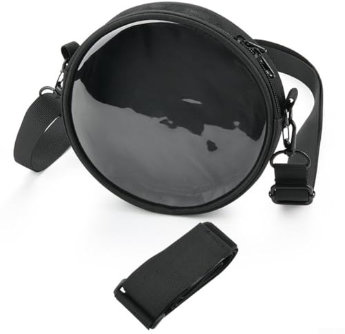 Étui pour lecteur CD avec sangle et fenêtre transparente - Pochette de rangement et de protection pour lecteur CD - Bandoulière réglable et bande de taille - Organisateur en PVC + TPU pour CD
