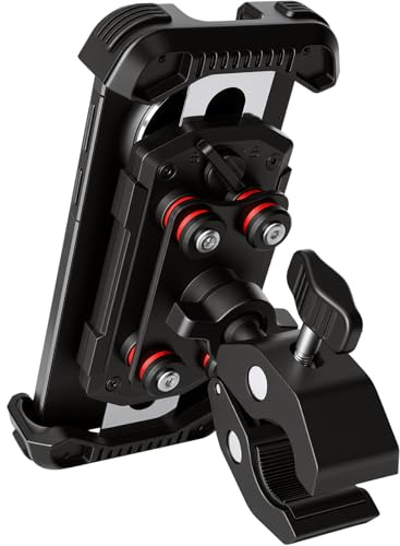 Hossom Support Téléphone Moto, Support Téléphone Vélo, 360° Rotation | Porte Téléphone Vélo, Support Guidon Universel pour Guidon pour Moto Vélo ATV Scooter pour 4,7-6,8 Smartphone