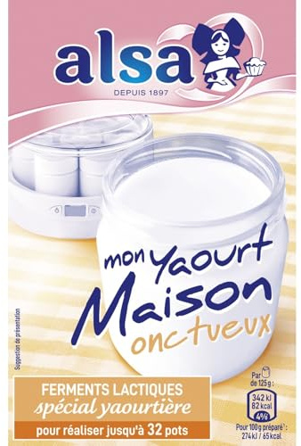 ALSA - Ferments Lactiques Spécial Yaourtière, Texture Onctueuse, 4 Sachets 8g - Lot De 3