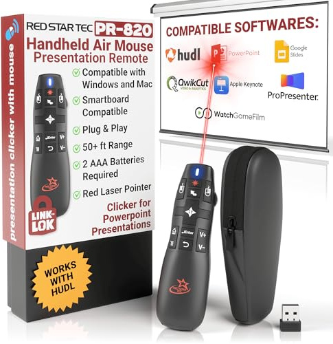 Présentateur Powerpoint et Keynote avec télécommande sans fil et Présentateur Keynote avec souris sans fil (PR-820) par Red Star Tec