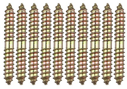 HALJIA 10 Stück M8 x 60 mm Beiden Enden Holz to Holz chrauben Blechschrauben Gewinde Schrauben für Möbel Befestigung Dübel