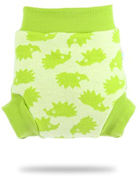 Petit Lulu Wollüberhose Größe S 100% Merinowolle Stoffwindeln (Igel (grün))