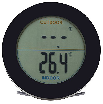 Station Météo Sans Fil Avec Thermomètre Intérieur Et Extérieur Avec Écran Lcd (Noir)