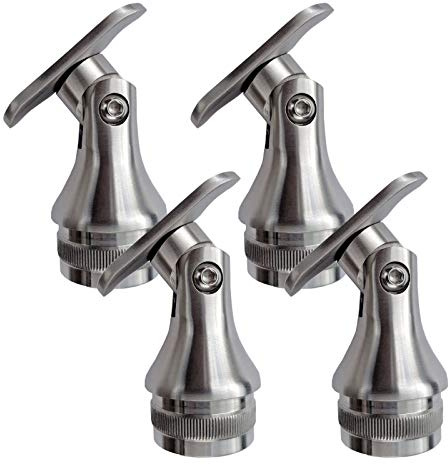 SOTOOLS 4 x Handlaufstütze, Edelstahl, 42,4 mm, mit Gelenk, für Rundpfosten | Halterung für Handläufe, Steckfitting.