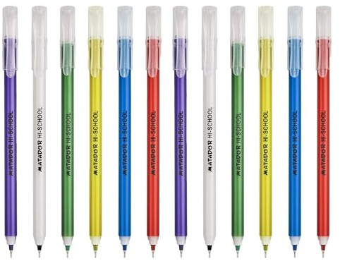 Matador Hi-School Fine Point Roll Gel Pens | Smooth Writing Gel Pens with 0.5mm Ballpoint Tip | Durable Pen for School, Office and Home Use (Black - Pack of 24)