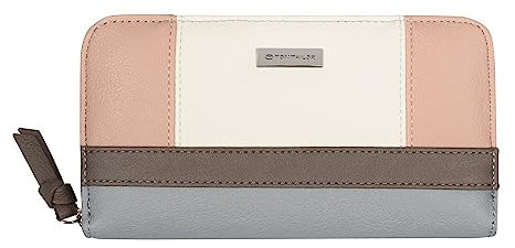 TOM TAILOR Juna Damen Geldbörse Portemonnaie Reißverschluss Groß Rosa