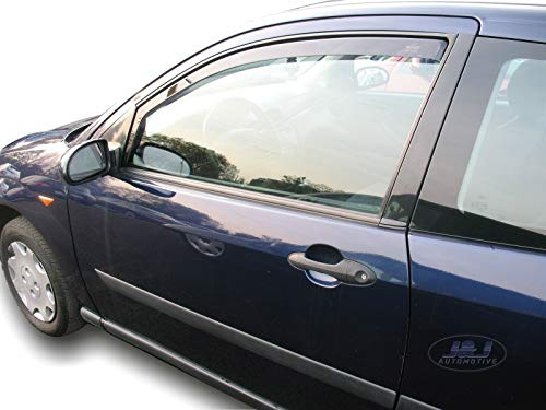 J&J AUTOMOTIVE Windabweiser passend für Ford Focus 3-Türer 1998-2003 2tlg, Heko Regenabweiser Vorne Getönt Dunkel Passform