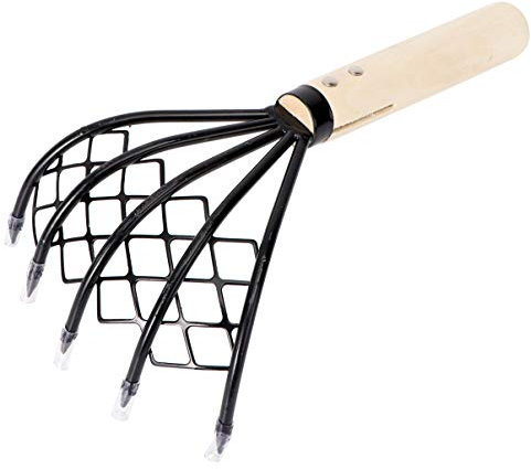 Doitool Râteau à Griffes de Ninja 5 Dents avec poignée en Bois pour Jardinage et buse
