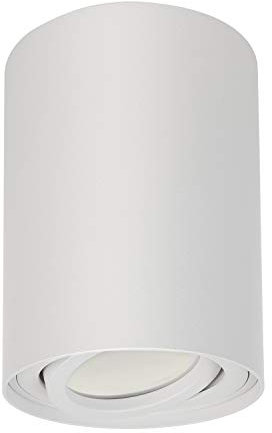 Maclean MCE422 W Foco de Techo Orientable con Casquillo GU10 para Lámparas LED y Halógenas Hasta 40W Aluminio IP20 (Blanco, 1x Unidad - Redondo)