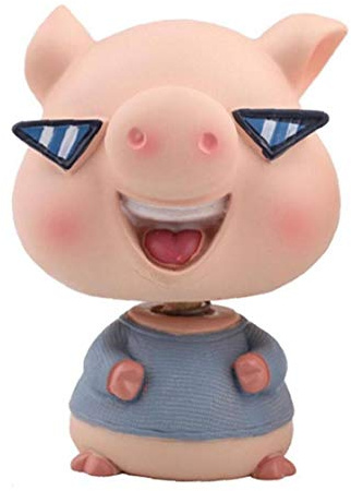 Hotaden Car Nodding Pig Cute Pig Ornaments Shaking Bobblehead Bobbing Head Pigs Car Interior Dashboard Decoration Creative Gifts
