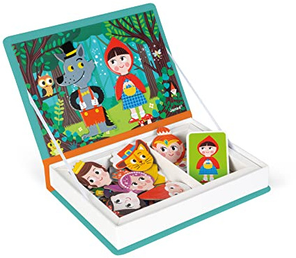 Janod - Magneti'Book Contes - Jeu Educatif Magnétique 40 Pièces - Apprentissage Motricité Fine et Imagination - Dès 3 Ans, J02588