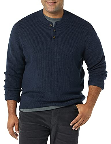 Amazon Essentials långärmad mjuk beröring Henley-tröja, marinblå, X-Large