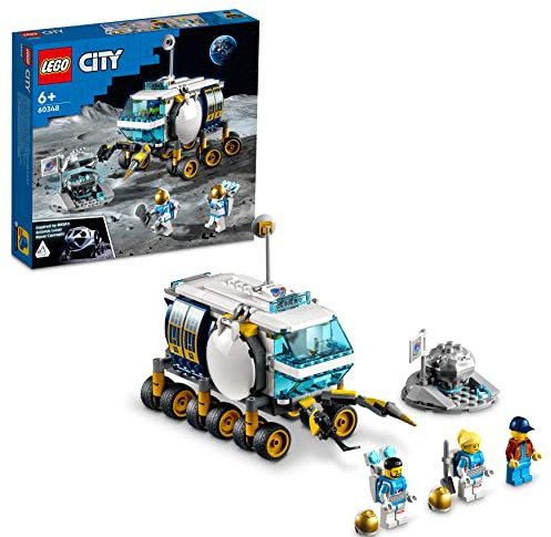 LEGO 60348 City Mond-Rover, Weltraum-Spielzeug Ab 6 Jahren Für Mädchen Und Jungen, Mit Astronauten-Minifiguren NASA Serie Für Kinder