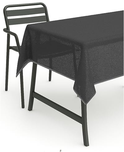 texpot Tischdecke 110 x 140 cm grau Gartendecke mit Saum abwaschbar Gartentischdecke Balkon Terrasse wetterfest