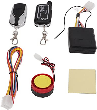 JUMZ Motorcycle 2 Way Alarm System, Bidirectional Mute Mode Anti Robbery Vibration Sound Alert LCD Remote Control Anti Theft Remote Start System for Motorbike