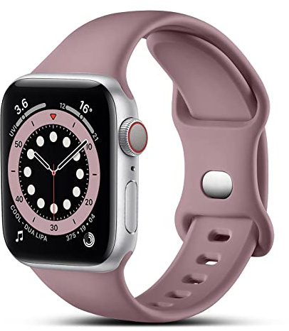 CeMiKa Sport Armband Kompatibel mit Apple Watch Armband 38mm 40mm 41mm 42mm | Weiches Schweißfest Silikon Armbänder Kompatibel mit iWatch Series 11 10 9 8 7 6 5 4 3 SE SE3, Damen Herren, RauchViolett