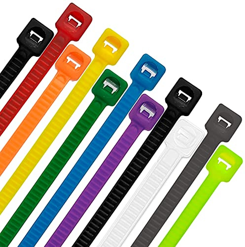 8 Inch 1000pcs Colored Zip Ties, 20lb Strength, Multi-Purpose Cable Ties