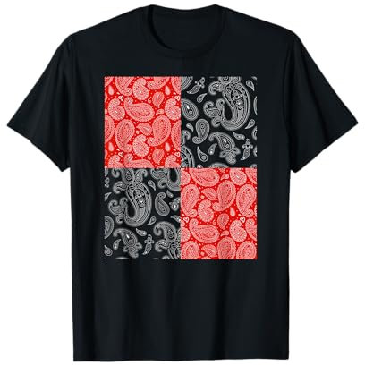 Rotes Paisley, Bandana-Stil T-Shirt