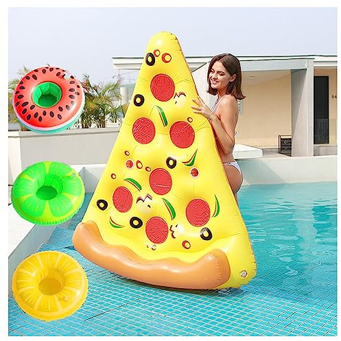 Pizza Pool Float, Pizza Kid Pool Float, With 3/6 Pack Inflatable Drink Holders Pizza Pool Toy For Kids And Adults,1PCS