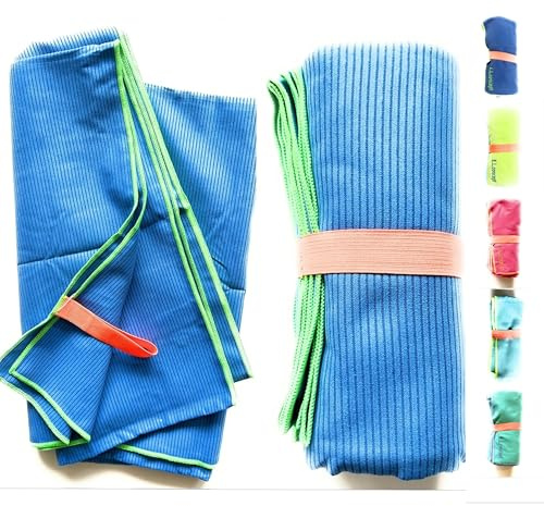 E.L.concept Premium Öko Tex Mikrofaser Handtuch 160x80 cm extra groß | Gerippt & Strukturiert | Schnelltrocknend, kompakt & Leicht für Sport, Fitness, Yoga, Reisen, Strand & Wellness
