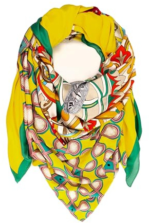 GLORIS Damen Tuch Schal mit auffälligem buntes Muster - Halstuch, Kopftücher, Hijab - Perfekt für Frühling Herbst und Winter - viskose 135 * 135 cm.