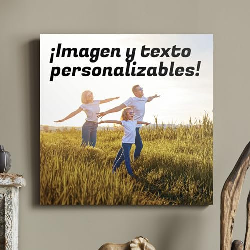 Tenvinilo | Cuadro Personalizado con Foto | Imagen y Texto | Regalo Original Personalizable | Accesorios Decorativos para el Hogar | Impresión Fotográfica | 20 x 20cm