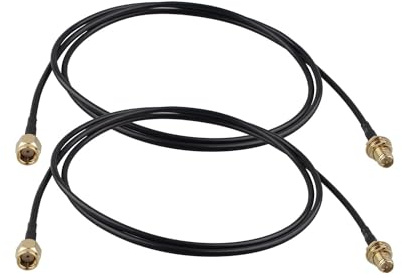 Futheda Lot de 2 Câble d'extension d'antenne RP-SMA Mâle vers RP-SMA Femelle RG174 Câble Coaxial 1M pour Routeur WiFi Antenne FPV Carte PCI sans fil Caméra de Sécurité IP