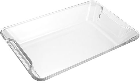 WATIIFUFU Servierplatte Glas Transparente Speiseteller für Haushalt Fischteller aus Gehärtetem Glas Geeignet für Grillgut Snacks und Desserts