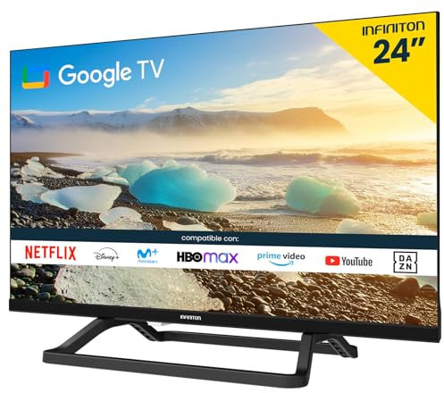 Infiniton TV LED 24 Pulgadas INTV-A24G24 HD - Google TV Oficial - Smart TV - Chromecast - DVB-T2 & DVB-S2 - WiFi - USB Grabador (24 Pulgadas)