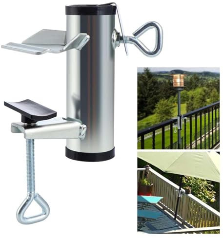 DAIEDKK Schirmhalter FüR BalkongeläNder Robust Und Lange Verwendbar ， Sonnenschirmhalter Tisch Verstellbarer Regenschirm-Universalclip ， Sonnenschirm Balkonhalter Geeignet FüR StüHle