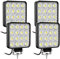 antom 4Pcs Focos Led 12v 72W cuadrado de 3,3 pulgadas faro 12v 24V IP67 impermeable luz de marcha atrás faro auxiliar coche para excavadoras tractores ATV camiones