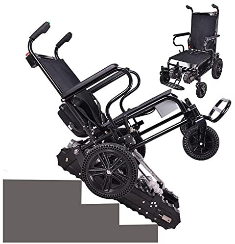 CRBUDY Rollstuhlstuhltreppe für Lift Elektrische Treppen Klappbare Aufzüge Stühle Assist Cart Ältere Kraftklettern Leichte motorisierte Räder Rollstühle Home Treppenlift