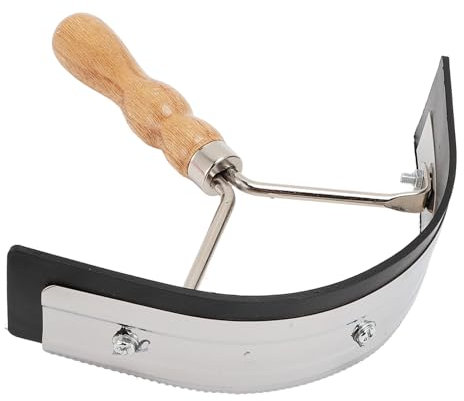 Depisuta Pferdehaarbürste mit Holzgriff, Edelstahl-Gummi, Bequemer Griff, Pferdebürste für Viehhaltung, Tragbare Pferdegesichtsreinigungsschaberkamm Pferdereinigungsbürste
