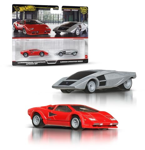 Hot Wheels Premium Car Culture, pack con dos vehículos a escala 1:64, parejas únicas, neumáticos Real Riders, chasis Metal/Metal, juguete para coleccionistas, JBL02