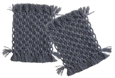 Set di 2 supporti da tavolo in cotone intrecciato a mano, resistenti al calore, per uso in cucina