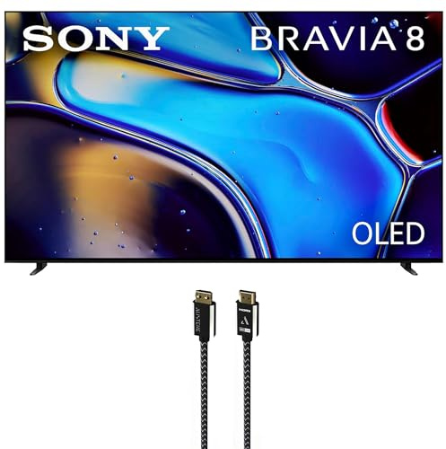 Sony K65XR80 65 Inch IMAX Enhanced Bravia OLED 4K HDR Google TV with an Austere 7S-8KHD2-2.5M VII Series 2.5m Premium Braided 8K HDMI Cable (2024)