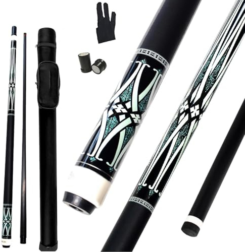 Biliardo in fibra di carbonio, fatto a mano, 147,3 cm, 538,6-567 g, guarnizione 1/2, testa 11,8 mm, stecca da biliardo adatta per otto, nove palle, biliardo francese, snooker