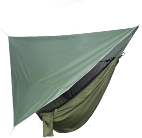Hamaca de camping al aire libre con mosquitera y parasol resistente a la lluvia, diseño de apertura rápida