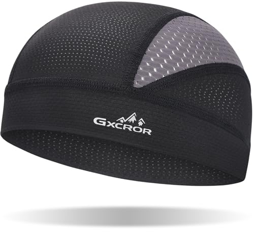GXCROR Fahrrad Cap, Kühlende Skull Cycling Cap - Atmungsaktive Mesh, UV Sonnenschutz, Unter Helm Tragbar für Männer & Frauen