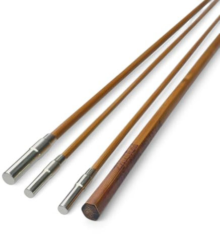 ZHUSROD Dickerson 801611-D Bambus-Fliegenrute, blanko, 7 W, mittelschnelle Wirkung, Forelle, Barsch, Küstenarten, 2,4 m, 3 Stück, 2 Spitzen