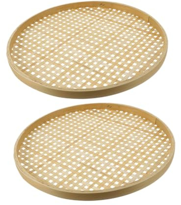 HOLIDYOYO 2pièces Panier Passoire Bambou Tissé Panier Chinois Bambou De Rangement Pour Passoire Utiles Et Multifonctionnel
